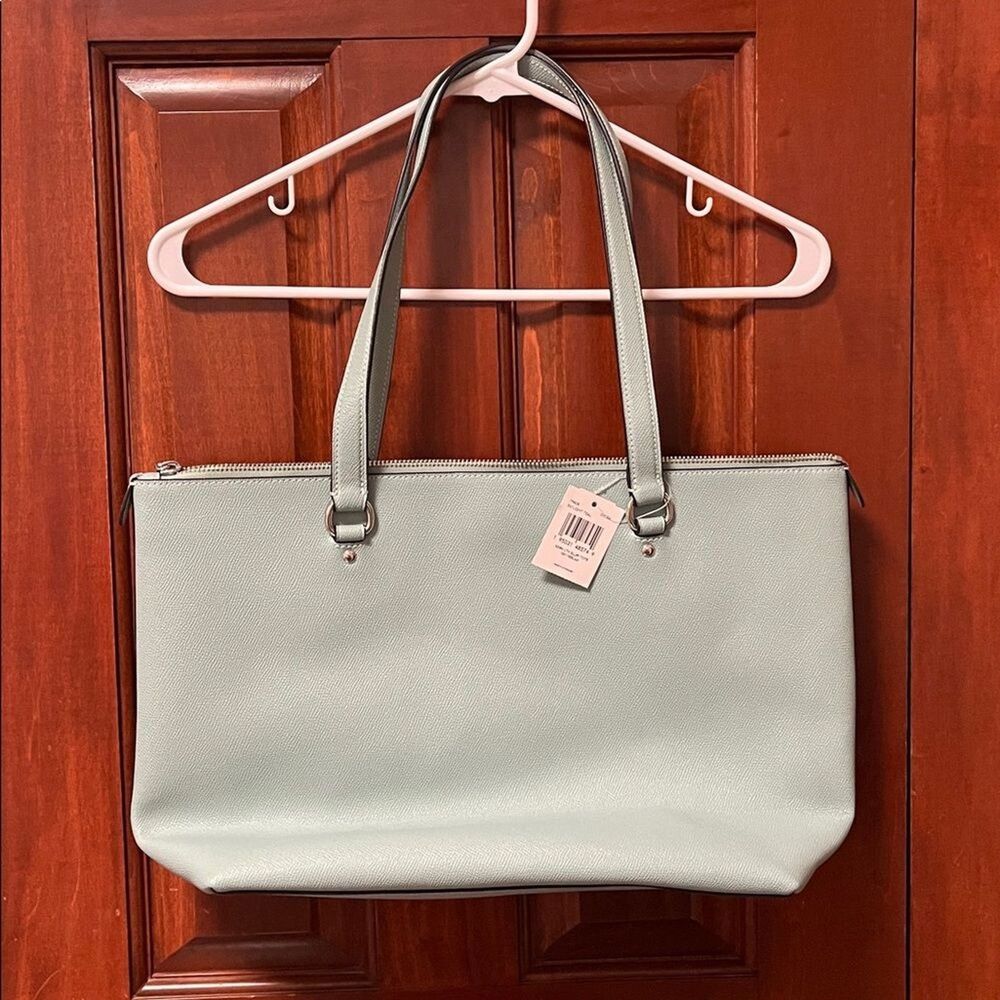 Coach Light Teal  Leather Tote - Picture 2 of 2